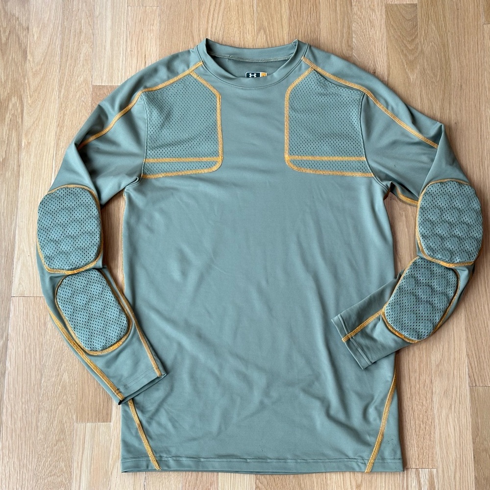 Under Armour ColdGear Armour Compression Mock Sage Green with pads